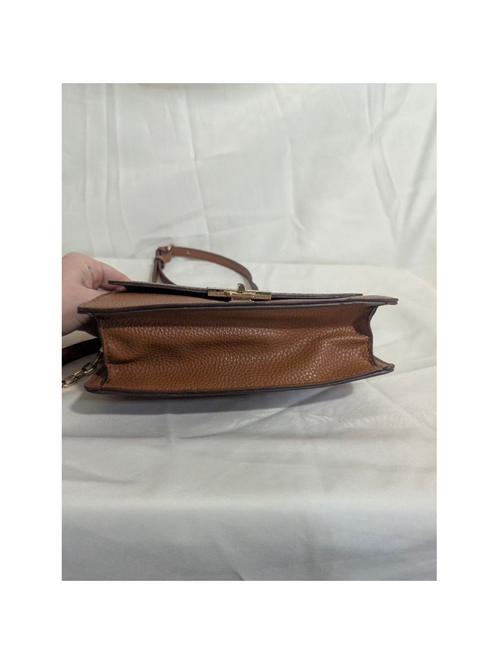 Anne Klein Logo Crossbody Convertible Shoulder Bag Brown Tan - Picture 6 of 13